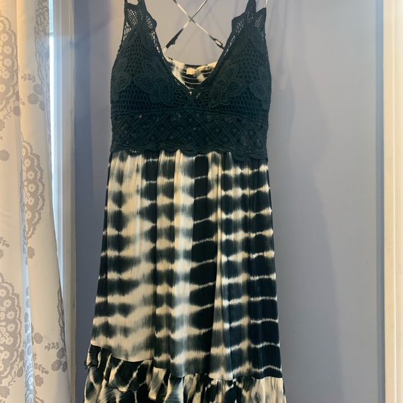 Boho blue tie dye dress, size large (fits 8-10) - Picture 3 of 16